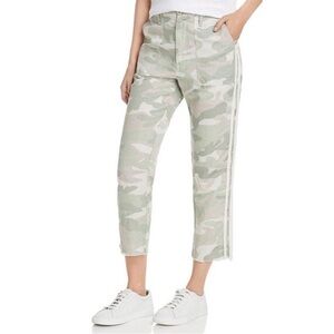 Mother shaker chop crop fray camo light green stripe size 30 10